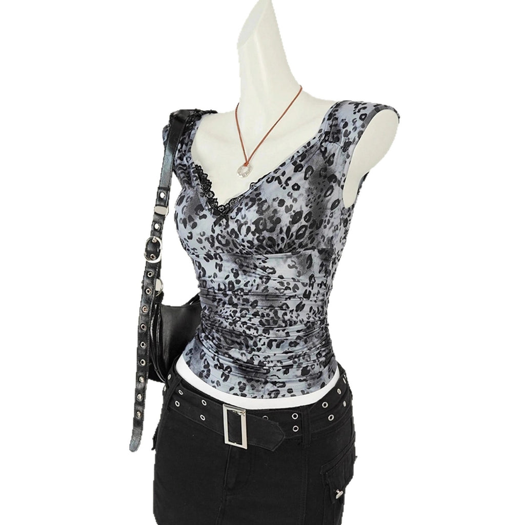 V-neck Lace-waist Vintage Slimming Vest