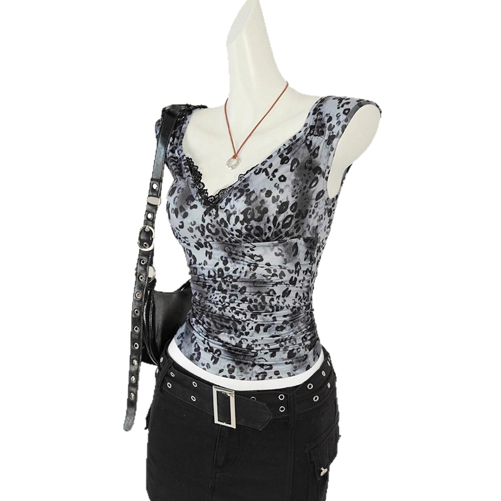 V-neck Lace-waist Vintage Slimming Vest