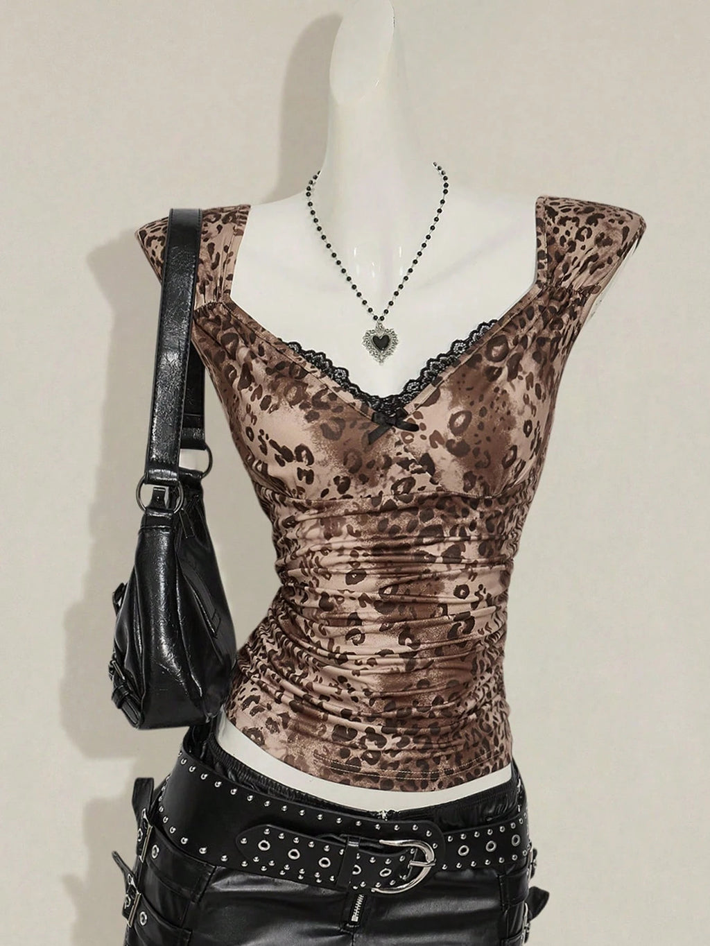 V-neck Lace-waist Vintage Slimming Vest