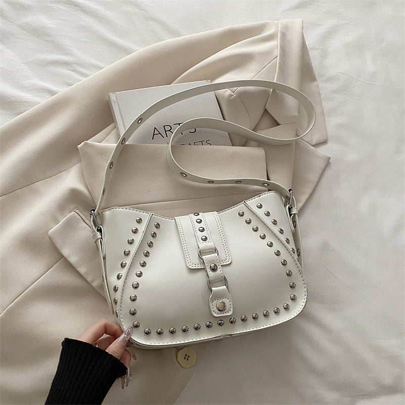 Sophisticated Studded Commuter Underarm Bag A Stylish Minimalist Niche-design Shoulder Or Crossbody Bag