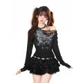 Lace Stitching T-shirt Women's Long-sleeved V-neck Inner Match Top