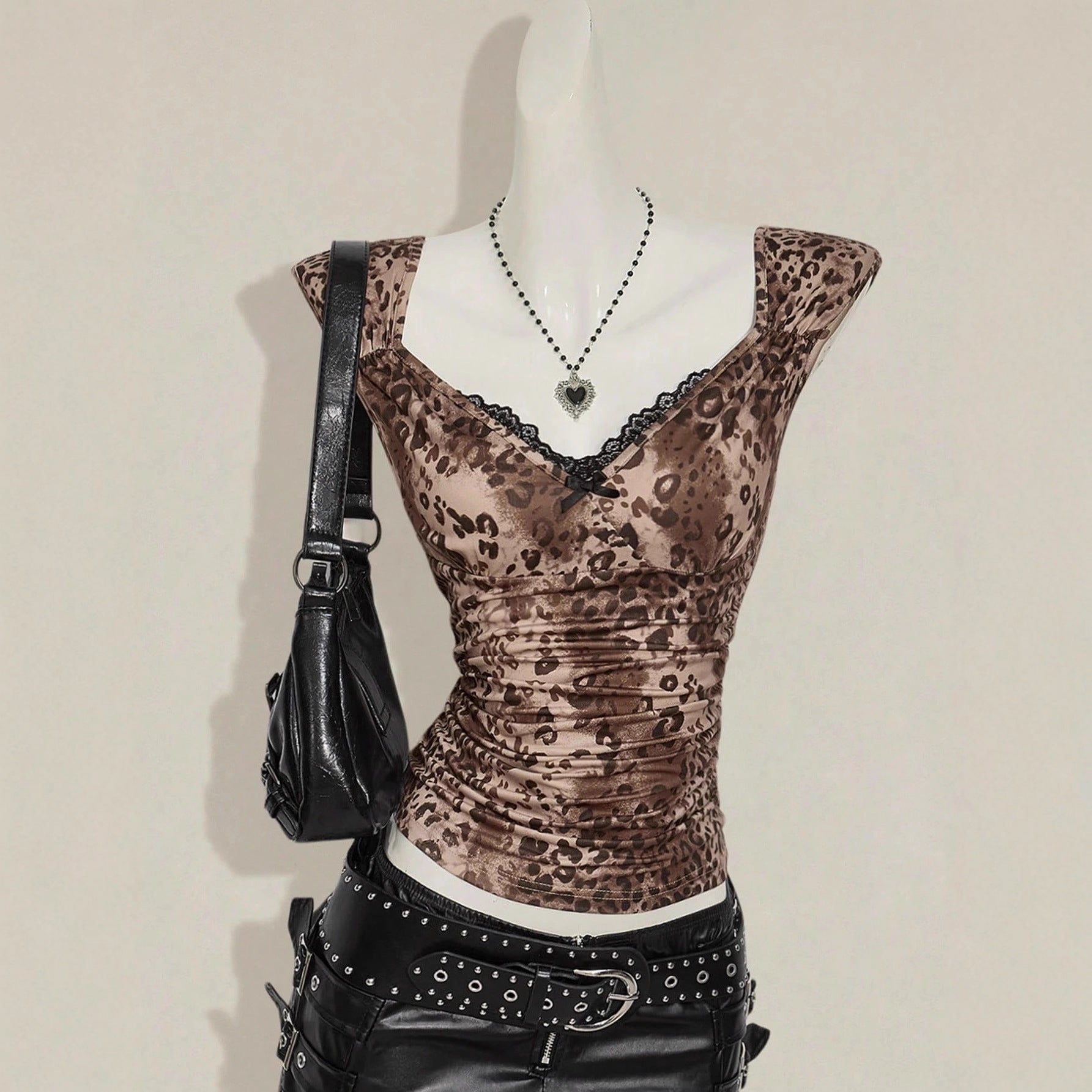 V-neck Lace-waist Vintage Slimming Vest