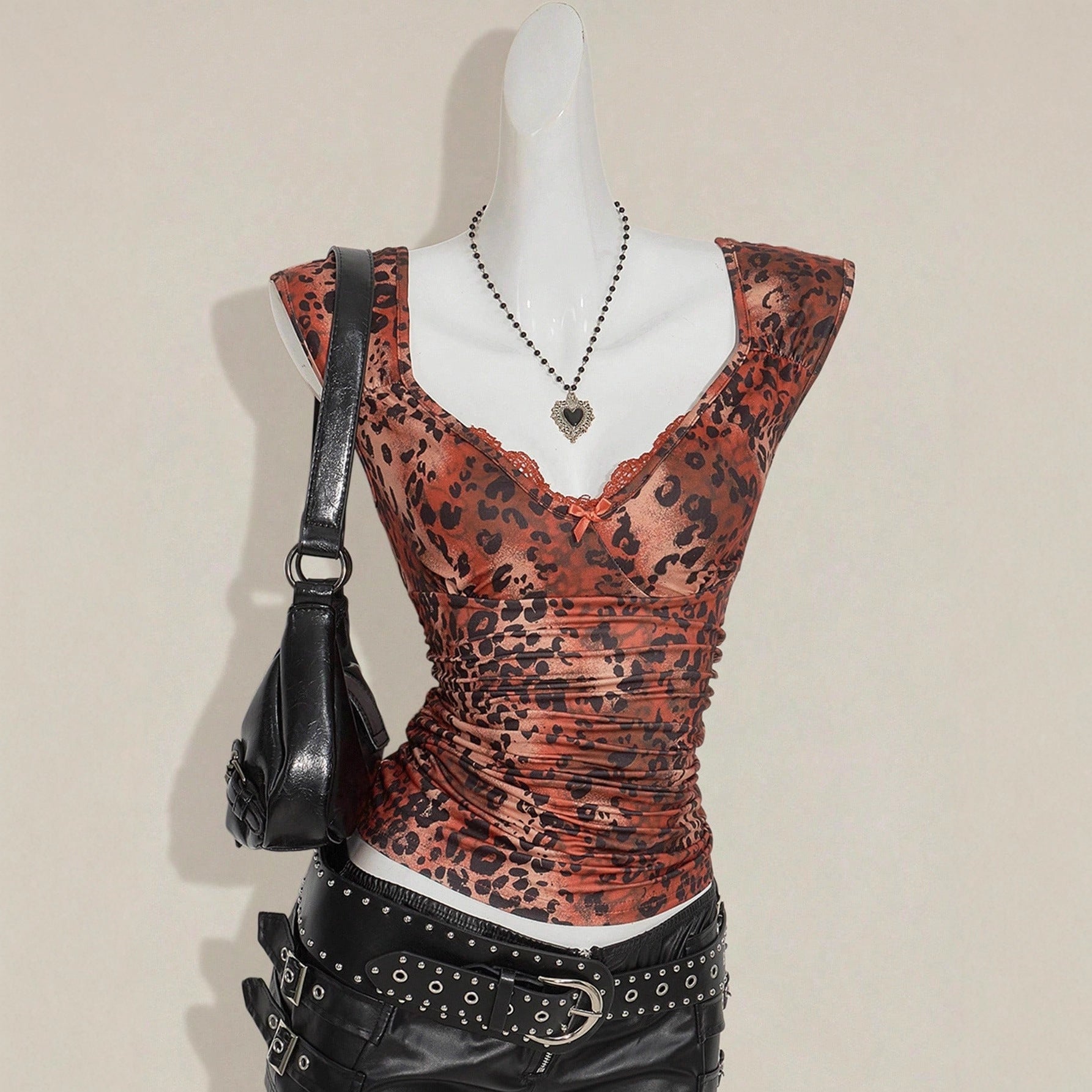 V-neck Lace-waist Vintage Slimming Vest